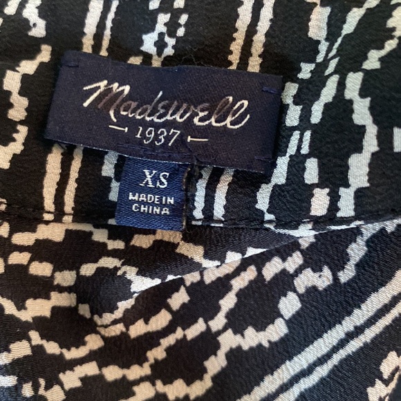 Madewell Silk Black & White Kimono Tie Waist Romper - XS - Picture 12 of 13